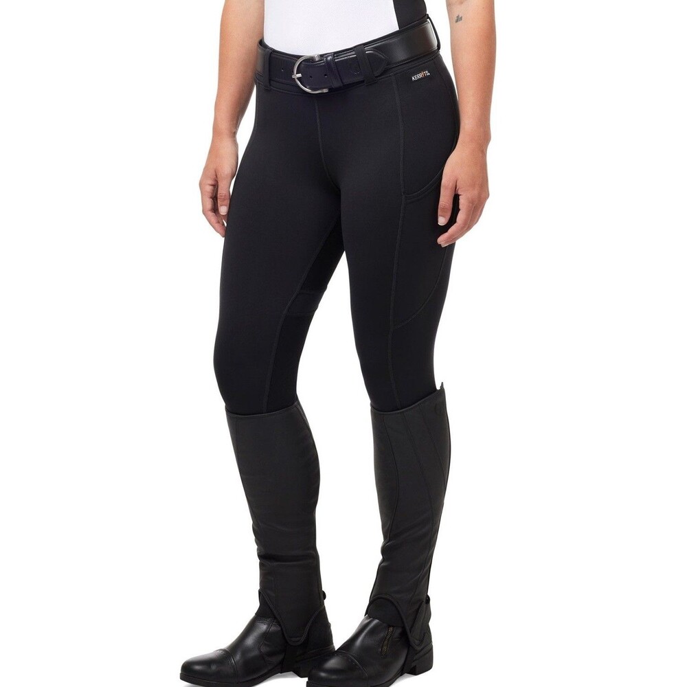 Kerrits Coolcore Silicone Full Leg Bootcut Riding Tight Womens Sz XL Black EUC